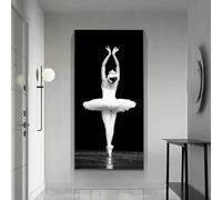 Affiche Danseuse Ballet Fille Noir Blanc Toile Tableau Art Peintures sans Cadre Decoration Murale pour Salon Chambre Tableau Decoration (40X80CM)