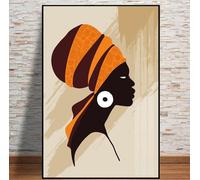 Affiche d'art afro-américain minimaliste,portrait de femme noire,peinture sur toile,art mural africain contemporain pour la décoration intérieure 21x30cm sans cadre