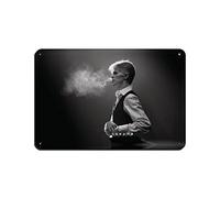 Affiche d'art David Bowie - Poster rétro en métal - Plaque en métal chic - Peinture en fer - Pour bar, cave, café, garage - Décoration murale - 20 x 30 cm