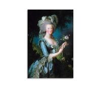 Affiche d'art Elisabeth Louise Vigee Masterpiece - Décoration murale de Marie-Antoinette avec la rose - 40 x 60 cm