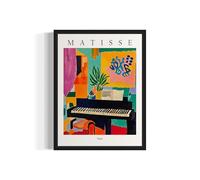 Affiche d'art inspirée d'un paysage de Matisse avec piano, Affiche d'art collection d'expositions Poster mural Matisse, décoration esthétique pour chambre, salle de bain et salon (Sans cadre)