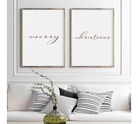 Affiche d'art mural et impression joyeux noël impression joyeux noël imprimable décor peinture photos salon décor (50x70cm/19,7 "x27.6") X2 pas de cadre