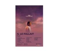 Affiche d'art préférée pour les fans de rap hip-hop album de musique IL LE FALLAIT - Couverture de la liste des pistes - Cadeau élégant - Décoration murale - Pour salon, chambre à coucher