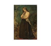 Affiche D'art Réalisme Étude De Modèle Par Alfred Stevens - Décoration Murale Vintage De Portrait Féminin Tableaux Décoratifs Imprimés Sur Toile Pour Une Décoration Moderne Unframe 12x18inch