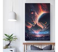 Affiche d'art Space Fantasy Realms, œuvres d'art sur toile, affiche murale, décoration moderne pour la maison, décoration de fête d'anniversaire, 50 x 75 cm