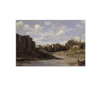 Affiche d'art sur toile à suspendre (45) peintre célèbre Camille Corot 30 x 45 cm