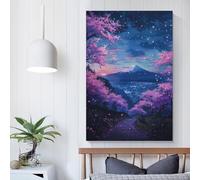 Affiche d'art sur toile représentant des montagnes, vue sur la rue, décoration murale moderne pour chambre à coucher, salon, 50 x 75 cm