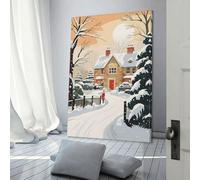 Affiche d'art sur toile représentant un village enneigé et serein, décoration murale moderne pour chambre à coucher, salon, 50 x 75 cm