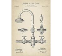 Affiche De Brevet De Salle De Bain Vintage, Rouleau De Papier Toilette, Brosse À Dents, Robinet De Douche, Impressions Sur Toile, Art Mural, Image Pour Décoration Intérieure, A5 30X40Cm Sans Cadre