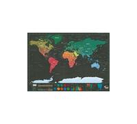 Affiche de carte du monde à gratter dans l'édition de voyage Deluxe