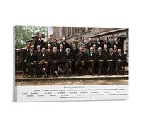 Affiche de célébrités Les conférences Solvay et photo de groupe de scientifiques physiques - Toile d'art murale moderne pour décor de chambre à coucher - 30 x 45 cm