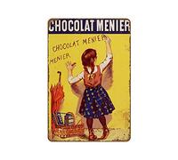Affiche de chocolat Graman Chocolat Menier 30,5 x 20,3 cm Publicité Française Vintage Food Print Publicité Rétro Plaque en métal Poster Plaque Bar Pub Club Café Décoration Maison Plaque Art Mural