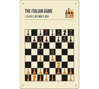 Affiche de couverture du livre d'art The Italian Game Chess Openings - 20,3 x 30,5 cm - Décoration murale amusante
