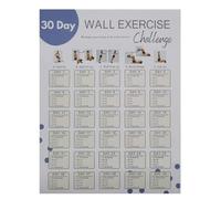 Affiche de défi de remise en forme de 30 jours - Planificateur mural d'entraînement à domicile, feuille de suivi des exercices de poids corporel, tableau de motivation de progrès vierge | Système de r
