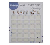 Affiche de défi de remise en forme de 30 jours - Planificateur mural d'entraînement à domicile, feuille de suivi des exercices de poids corporel, tableau de motivation de progrès vierge | Système de r