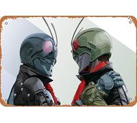 Affiche de dessin animé Kamen Rider, Kamen Rider : The First, Hayato Ichimonji, Takeshi Hongo Décoration murale rétro en métal 20,3 x 30,5 cm
