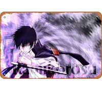 Affiche de dessin animé Katekyo Hitman Reborn! Kyoya Hibari - Décoration murale rétro en métal - 20,3 x 30,5 cm