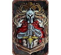 Affiche de dessin animé « Knight in shining armor » - Rétro - Plaque en métal - Décoration murale d'extérieur - 20,3 x 30,5 cm