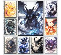 Affiche de dessin animé Pokemon rétro Pikachu Bulbasaur Mewtwo, figurines d'anime, peinture sur toile, décoration murale, affiche pour enfants bkm0301 (17)