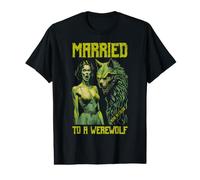 Affiche de Film d'horreur rétro drôle Loup-Garou marié Halloween T-Shirt Graphique avec Valeur