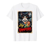 Affiche de Film d'horreur Vintage Vampurr - Motif Chat Effrayant - Halloween T-Shirt Graphique avec Valeur