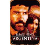 Affiche de film en métal rétro Imagining Argentina - Décoration murale - Pour maison, grotte, bar, club - 20,3 x 30,5 cm
