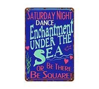 Affiche de film Enchantment Under The Sea Dance - Affiche de film vintage en métal - Œuvre d'art mural en métal - Décoration murale pour chambre à coucher, maison, salon - Cadeau - 20,3 x 30,5 cm
