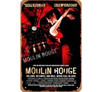 Affiche de film Moulin Rouge! 2001 - Look vintage - Décoration murale en métal pour maison, cuisine, magasin, club, café, bar, pubs - 30,5 x 20,3 cm