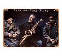 Affiche de film « Never-ending Story » rétro en étain de 20,3 x 30,5 cm, affiche de cinéma, affiche de télévision classique, affiches de musique, affiches de musique, affiches de magasin, karaoké