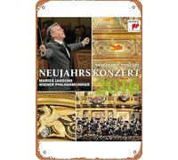Affiche de film Philharmonique de Vienne - Concert du Nouvel An 2016 - Décoration murale rétro en métal - 20,3 x 30,5 cm