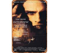 Affiche de film rétro classique « Interview with the VAMPIRE » de Tom Cruise - Plaque en métal peinte - Décoration murale moderne - Pour film TV - Cadeau pour homme karaoké