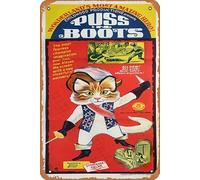 Affiche de film rétro Puss 'N Boots (Der gestiefelte Kater) 1955 - Plaque en métal vintage classique - Décoration murale pour bar, karaoké, club de musique, restaurant, caverne d'homme - 20,3 x 30,5