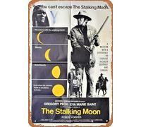 Affiche de film rétro Stalking Moon, The 1968, plaque en métal, affiche de film classique, plaque en métal, cadeau pour karaoké, club de musique, restaurant, cave, décoration murale, 20,3 x 30,5 cm.