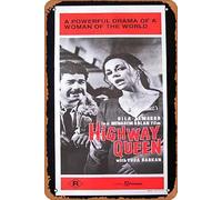 Affiche de film vintage classique The Highway Queen Original Daybill - Affiche de film Gila Almagor - Cinéma israélien - Cadeau - Karaoké - Bar Pub Club - Plaques murales décoratives - Man Cave
