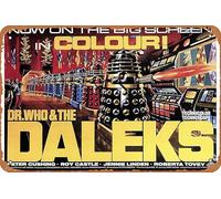 Affiche de film vintage Dr. Who et les Daleks - Décoration murale rétro en métal - 20,3 x 30,5 cm