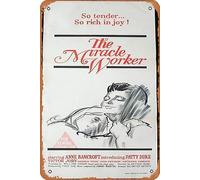 Affiche de film vintage The Miracle Worker '62 Ann Bancroft RARE - Affiche de film rétro classique - Plaque en métal - Décoration murale pour bar, bar, club, restaurant, cave, 20,3 x 30,5 cm