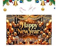 Affiche de fond du Nouvel An avec impression 2D de ballons dorés pour fond | Décoration de Nouvel An 2026 99 x 150 cm pour photographie, Noël, accessoires de studio,