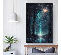 Affiche de forêt magique fantastique, art mural, peinture sur toile, affiches, œuvres d'art, décoration de chambre, cadeaux pour enfants, 60 x 90 cm
