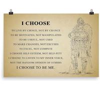 Affiche de guerrier viking avec citations inspirantes, affiche « I Choose To Be My » en étain, décoration murale de la maison, plaque en métal vintage 20,3 x 30,5 cm, A pour la famille, les amis, les