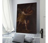 Affiche de Jacob luttant avec un ange, toile murale décorative moderne pour la maison, 20 x 30 cm