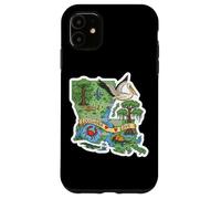 Affiche de la Carte de la Louisiane avec Charme du Sud Coque pour iPhone 11