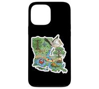 Affiche de la Carte de la Louisiane avec Charme du Sud Coque pour iPhone 13 Pro Max