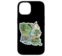 Affiche de la Carte de la Louisiane avec Charme du Sud Coque pour iPhone 14