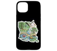 Affiche de la Carte de la Louisiane avec Charme du Sud Coque pour iPhone 15 Plus