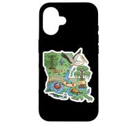 Affiche de la Carte de la Louisiane avec Charme du Sud Coque pour iPhone 16