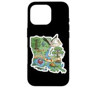 Affiche de la Carte de la Louisiane avec Charme du Sud Coque pour iPhone 16 Pro