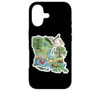 Affiche de la Carte de la Louisiane avec Charme du Sud Coque pour iPhone 17