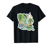 Affiche de la Carte de la Louisiane avec Charme du Sud T-Shirt