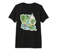 Affiche de la Carte de la Louisiane avec Charme du Sud T-Shirt Haut de Gamme