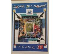 Affiche de la coupe du monde - France 98 - 10x15 cm CARTE POSTALE